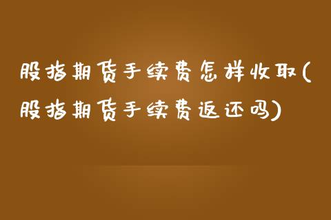股指期货手续费怎样收取(股指期货手续费返还吗)_https://www.xmqjcw.com_期货行情_第1张