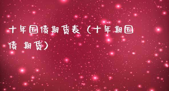 十年国债期货表（十年期国债 期货）_https://www.xmqjcw.com_期货行情_第1张