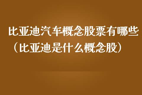 比亚迪汽车概念股票有哪些（比亚迪是什么概念股）_https://www.xmqjcw.com_股票投资_第1张