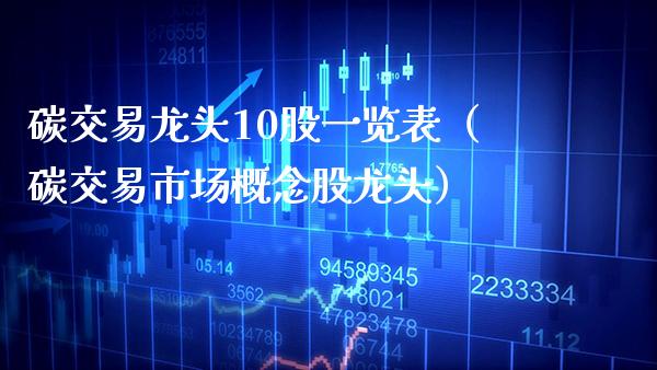 碳交易龙头10股一览表（碳交易市场概念股龙头）_https://www.xmqjcw.com_期货直播室_第1张