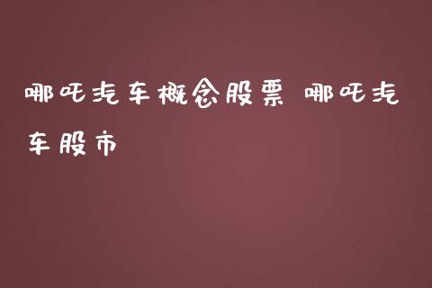 哪吒汽车概念股票 哪吒汽车股市_https://www.xmqjcw.com_股票投资_第1张