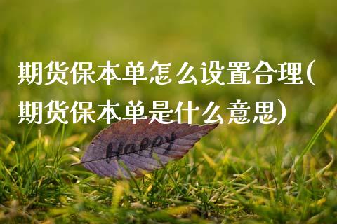 期货保本单怎么设置合理(期货保本单是什么意思)_https://www.xmqjcw.com_期货百科_第1张