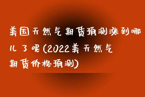 美国天然气期货预测涨到哪儿了呢(2022美天然气期货价格预测)_https://www.xmqjcw.com_基金理财_第1张