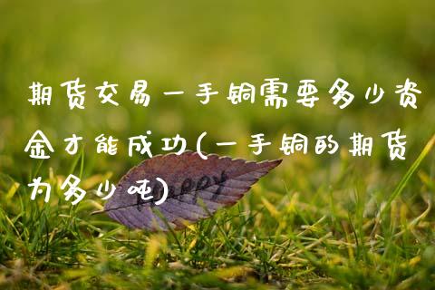 期货交易一手铜需要多少资金才能成功(一手铜的期货为多少吨)_https://www.xmqjcw.com_期货开户_第1张