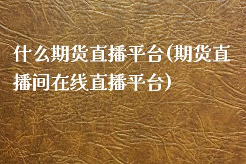 什么期货直播平台(期货直播间在线直播平台)_https://www.xmqjcw.com_期货投资_第1张