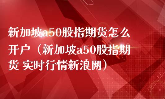 新加坡a50股指期货怎么开户（新加坡a50股指期货 实时行情新浪网）_https://www.xmqjcw.com_期货投资_第1张