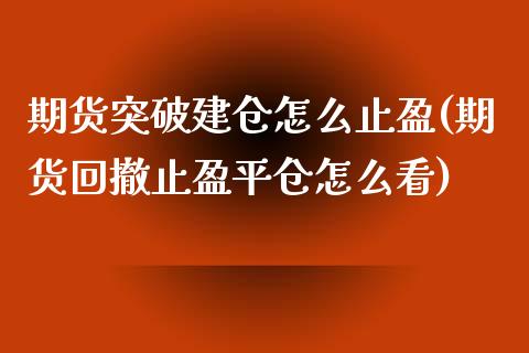 期货突破建仓怎么止盈(期货回撤止盈平仓怎么看)_https://www.xmqjcw.com_期货百科_第1张