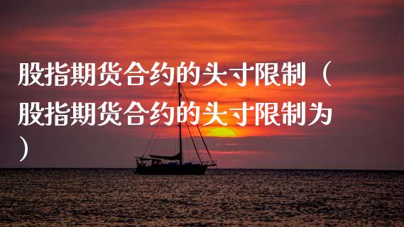 股指期货合约的头寸**（股指期货合约的头寸**为）_https://www.xmqjcw.com_期货投资_第1张