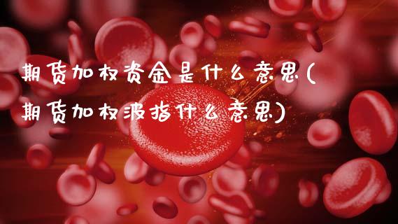 期货加权资金是什么意思(期货加权波指什么意思)_https://www.xmqjcw.com_期货百科_第1张