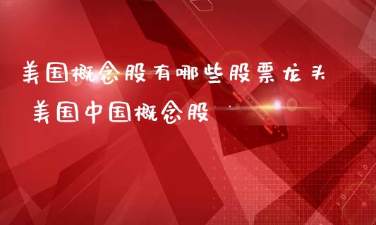 美国概念股有哪些股票龙头 美国中国概念股_https://www.xmqjcw.com_股票投资_第1张