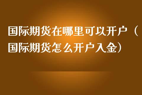国际期货在哪里可以开户（国际期货怎么开户入金）_https://www.xmqjcw.com_期货投资_第1张