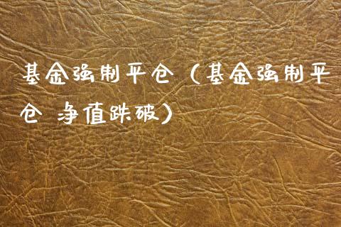基金强制平仓（基金强制平仓 净值跌破）_https://www.xmqjcw.com_期货行情_第1张