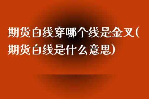 期货白线穿哪个线是金叉(期货白线是什么意思)_https://www.xmqjcw.com_期货百科_第1张