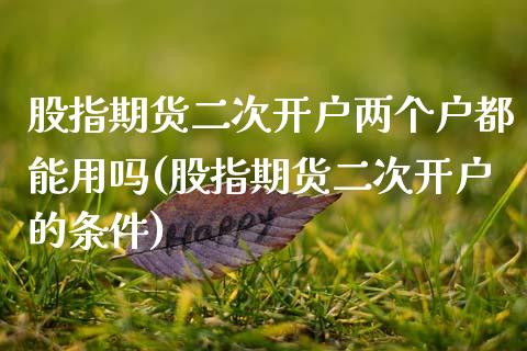 股指期货二次开户两个户都能用吗(股指期货二次开户的条件)_https://www.xmqjcw.com_期货直播室_第1张