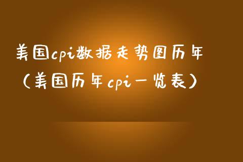 美国cpi数据走势图历年（美国历年cpi一览表）_https://www.xmqjcw.com_期货直播室_第1张