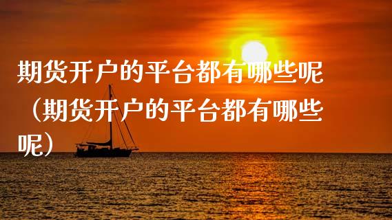 期货开户的平台都有哪些呢（期货开户的平台都有哪些呢）_https://www.xmqjcw.com_期货行情_第1张