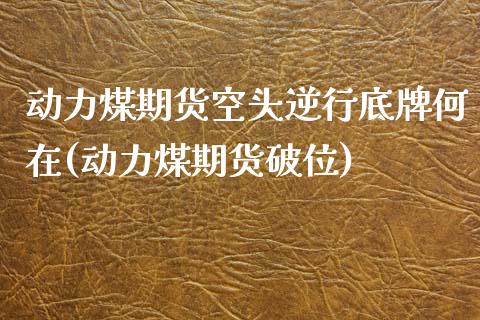 动力煤期货空头逆行底牌何在(动力煤期货破位)_https://www.xmqjcw.com_期货百科_第1张