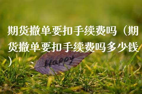 期货撤单要扣手续费吗（期货撤单要扣手续费吗多少钱）_https://www.xmqjcw.com_期货投资_第1张