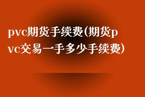 pvc期货手续费(期货pvc交易一手多少手续费)_https://www.xmqjcw.com_期货百科_第1张
