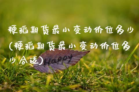 粳稻期货最小变动价位多少(粳稻期货最小变动价位多少合适)_https://www.xmqjcw.com_期货百科_第1张