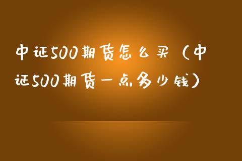中证500期货怎么买（中证500期货一点多少钱）_https://www.xmqjcw.com_期货投资_第1张