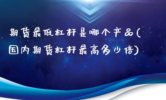 期货最低杠杆是哪个产品(国内期货杠杆最高多少倍)_https://www.xmqjcw.com_期货投资_第1张