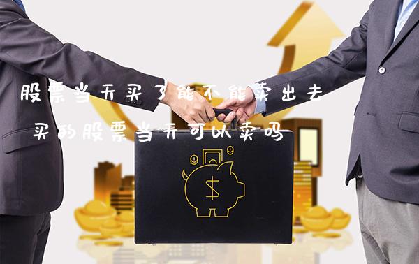 股票当天买了能不能卖出去 买的股票当天可以卖吗_https://www.xmqjcw.com_股票投资_第1张