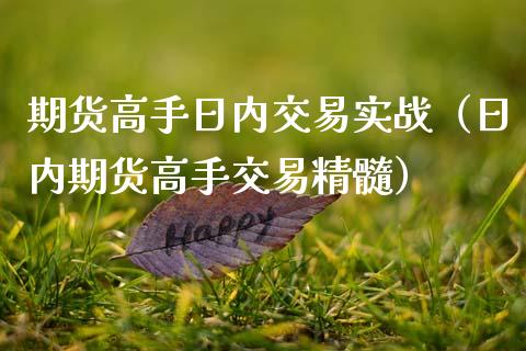 期货高手日内交易实战（日内期货高手交易精髓）_https://www.xmqjcw.com_期货直播室_第1张