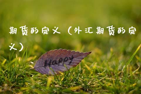 期货的定义（外汇期货的定义）_https://www.xmqjcw.com_期货直播室_第1张