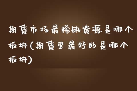 期货市场最稀缺资源是哪个板块(期货里最好的是哪个板块)_https://www.xmqjcw.com_期货百科_第1张