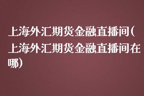 上海外汇期货金融直播间(上海外汇期货金融直播间在哪)_期货百科_第1张_秦聚理财 上海外汇期货金融直播间(上海外汇期货金融直播间在哪)_https://www.xmqjcw.com_期货百科_第1张