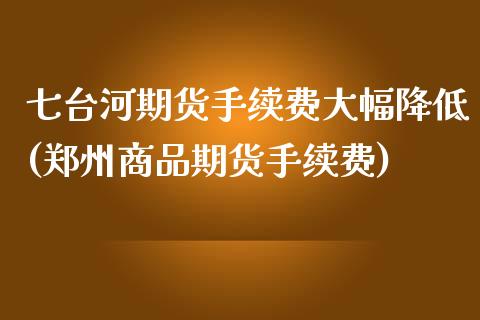 七台河期货手续费大幅降低(郑州商品期货手续费)_https://www.xmqjcw.com_期货投资_第1张