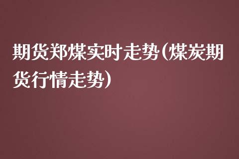 期货郑煤实时走势(煤炭期货行情走势)_https://www.xmqjcw.com_期货百科_第1张