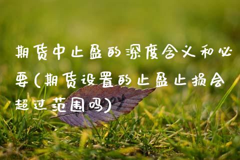 期货中止盈的深度含义和必要(期货设置的止盈止损会超过范围吗)_期货百科_第1张_秦聚理财 期货中止盈的深度含义和必要(期货设置的止盈止损会超过范围吗)_https://www.xmqjcw.com_期货百科_第1张