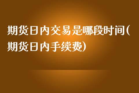 期货日内交易是哪段时间(期货日内手续费)_https://www.xmqjcw.com_股票投资_第1张