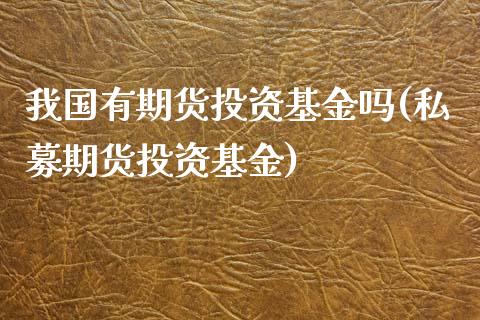我国有期货投资基金吗(私募期货投资基金)_https://www.xmqjcw.com_基金理财_第1张