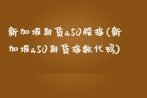 新加坡期货a50股指(新加坡a50期货指数代码)_https://www.xmqjcw.com_期货百科_第1张