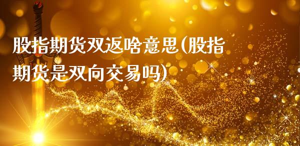 股指期货双返啥意思(股指期货是双向交易吗)_https://www.xmqjcw.com_基金理财_第1张