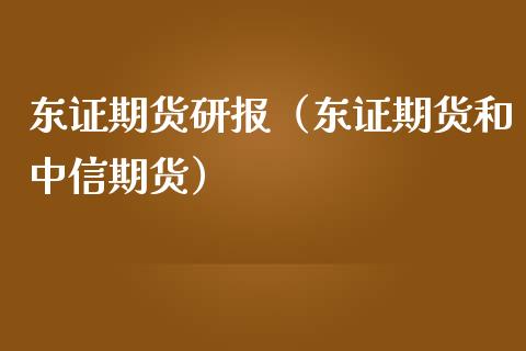 东证期货研报（东证期货和中信期货）_https://www.xmqjcw.com_期货投资_第1张