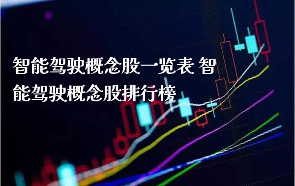智能驾驶概念股一览表 智能驾驶概念股排行榜_https://www.xmqjcw.com_股票投资_第1张