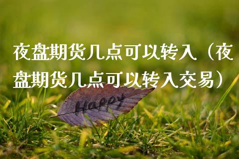 夜盘期货几点可以转入（夜盘期货几点可以转入交易）_https://www.xmqjcw.com_期货投资_第1张