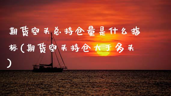 期货空头总持仓量是什么指标(期货空头持仓大于多头)_https://www.xmqjcw.com_期货百科_第1张