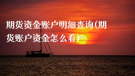 期货资金账户明细查询(期货账户资金怎么看)_https://www.xmqjcw.com_期货百科_第1张