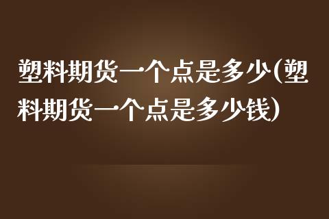 塑料期货一个点是多少(塑料期货一个点是多少钱)_https://www.xmqjcw.com_期货投资_第1张