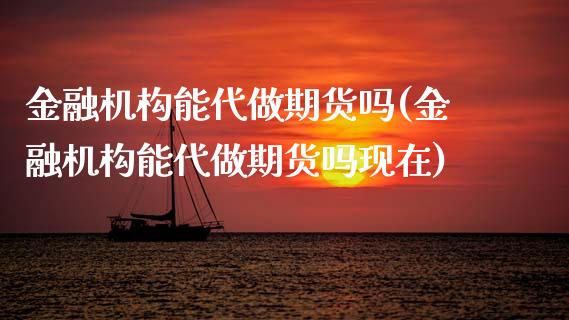 金融机构能代做期货吗(金融机构能代做期货吗现在)_https://www.xmqjcw.com_期货投资_第1张