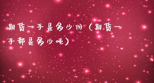 期货一手是多少份（期货一手都是多少吨）_https://www.xmqjcw.com_期货投资_第1张