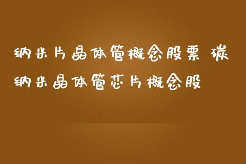 纳米片晶体管概念股票 碳纳米晶体管芯片概念股_https://www.xmqjcw.com_股票投资_第1张