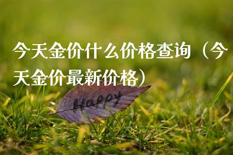今天金价什么价格查询（今天金价最新价格）_https://www.xmqjcw.com_期货投资_第1张