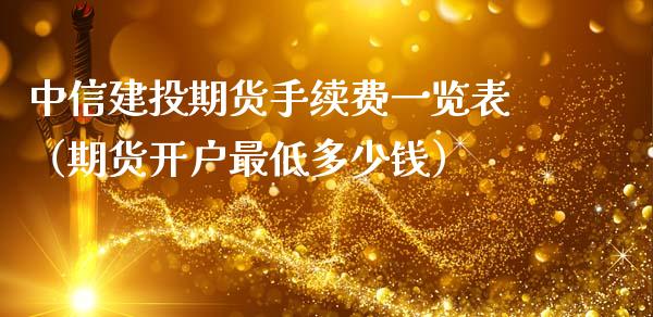 中信建投期货手续费一览表（期货开户最低多少钱）_https://www.xmqjcw.com_期货投资_第1张