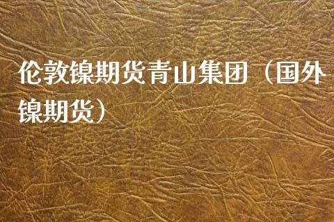 伦敦镍期货青山集团（国外镍期货）_https://www.xmqjcw.com_期货直播室_第1张